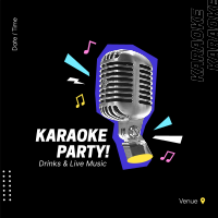 Karaoke Party Mic Instagram Post Design