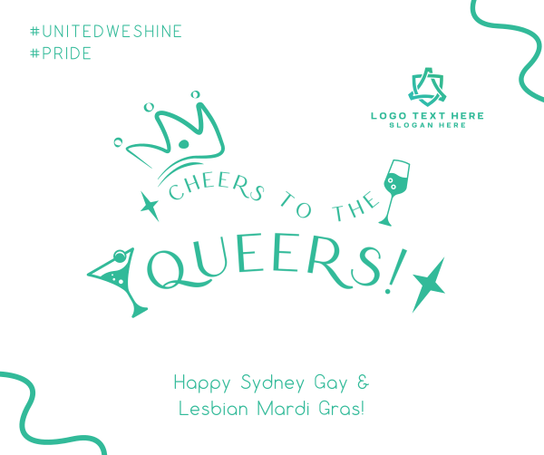 Cheers Queers Text Facebook Post Design Image Preview