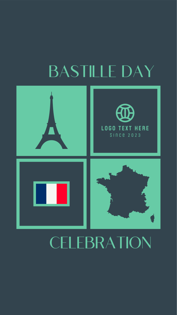 Tiled Bastille Day Instagram Story Design Image Preview