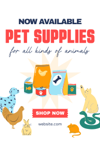 Quirky Pet Supplies Poster Design
