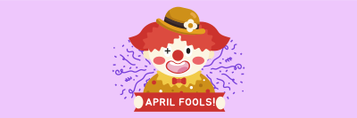 April Fools Clown Banner Twitter header (cover) Image Preview