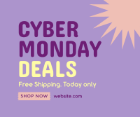 Quirky Cyber Monday Facebook Post Design