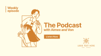 Podcast Illustration Facebook Event Cover Image Preview