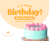 Birthday Cake Promo Facebook Post Design