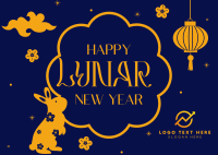 Lunar New Year Rabbit Postcard Image Preview
