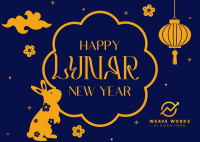 Lunar New Year Rabbit Postcard Image Preview