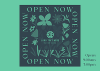 Open Flower Shop Postcard Image Preview