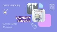 24 Hours Laundry Service Facebook Event Cover Design