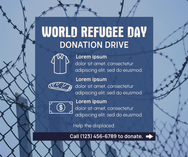 World Refugee Day Donation Drive Facebook Post Design Image Preview