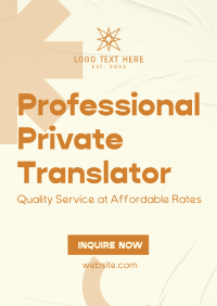 Professional Private Translator Flyer Preview