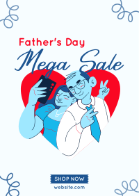 Lets Take A Selfie Papa Sale Poster Image Preview