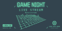 3D Game Night Twitter Post Design