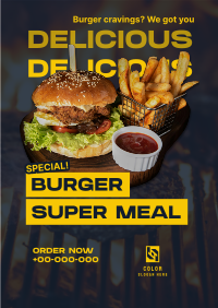 Special Burger Meal Poster Design