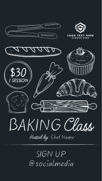 Illustrated Baking Class Facebook Story Preview