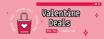 Pixel Shop Valentine Facebook cover Image Preview