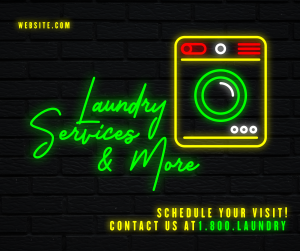 Neon Laundry Shop Facebook post