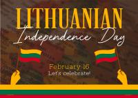 Modern Lithuanian Independence Day Postcard Design