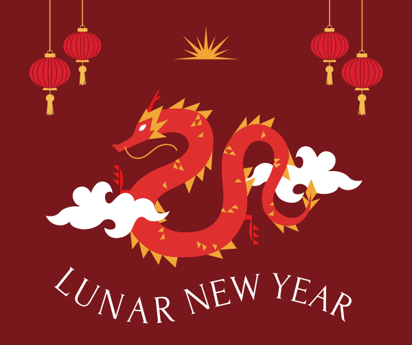 New Year of the Dragon Facebook Post Design