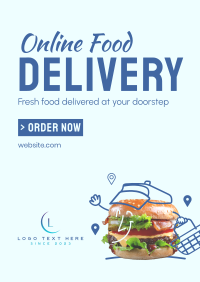 Fresh Burger Delivery Poster Design
