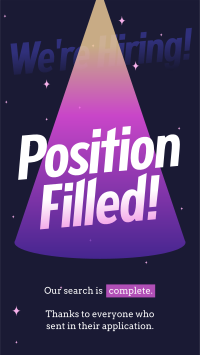 Position Filled Hiring Instagram Reel Image Preview