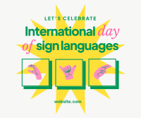 International Day of Sign Languages Facebook Post Design
