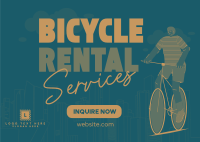 Modern Bicycle Rental Services Postcard Image Preview
