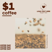 $1 Coffee Day Instagram Post Design