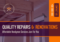 Quality Repairs and Renovations Postcard Image Preview