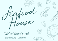 Seafood Minimalist Script Postcard Design