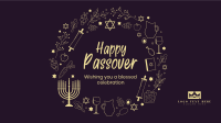 Happy Passover Wreath Zoom background Image Preview