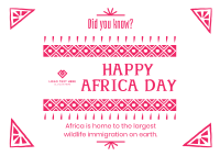 Decorative Africa Day Postcard Image Preview