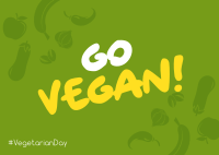 Go Vegan Postcard Design