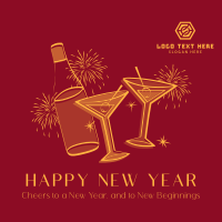 New Year Cheers Instagram Post Design