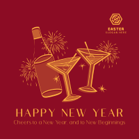New Year Cheers Instagram Post Image Preview