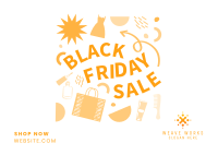 Black Friday Sale Postcard Image Preview