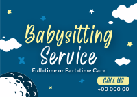 Cute Babysitting Services Postcard Preview