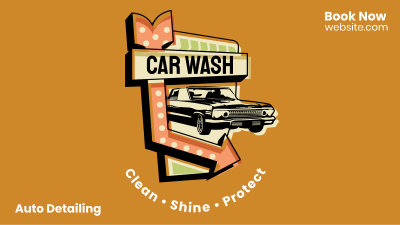 Car Wash Signage Facebook event cover Image Preview