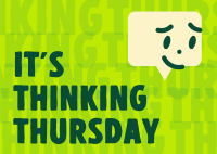 Cute Speech Bubble Thinking Thursday Postcard Image Preview