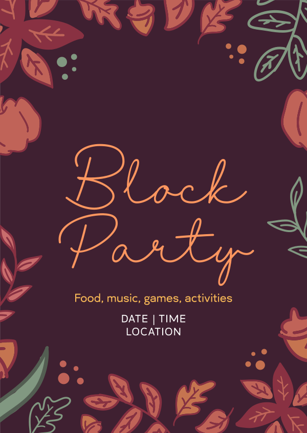Autumn Block Party Poster Design Image Preview