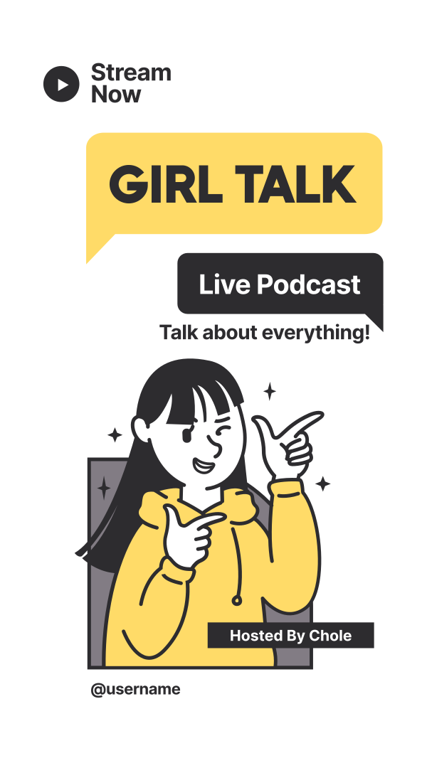 Girl Talk Podcast Instagram Story Design Image Preview