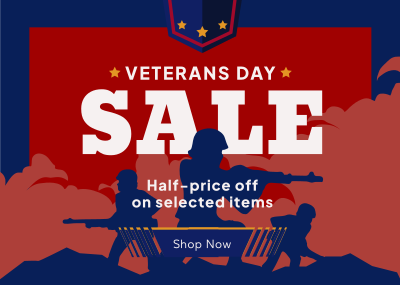 Remembering Veterans Sale Postcard Image Preview