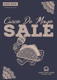 Happy Taco Mascot Sale Poster Design