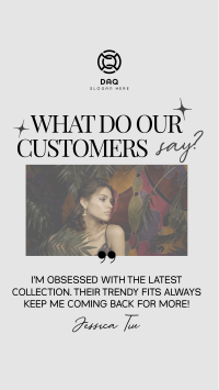 Luxury Fashion Testimonial Facebook Story Design