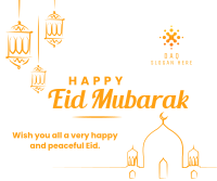 Eid Mubarak Lanterns Facebook Post Design