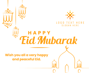 Eid Mubarak Lanterns Facebook post Image Preview