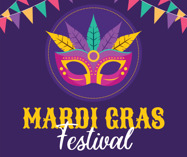 Mardi Gras Festival Facebook Post Design Image Preview