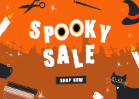 Super Spooky Sale Postcard Image Preview