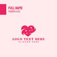 Pink Heart Dots Business Card Design