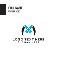 Futuristic M symbol Business Card Design