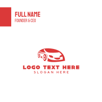 Red Car Face Business Card Design